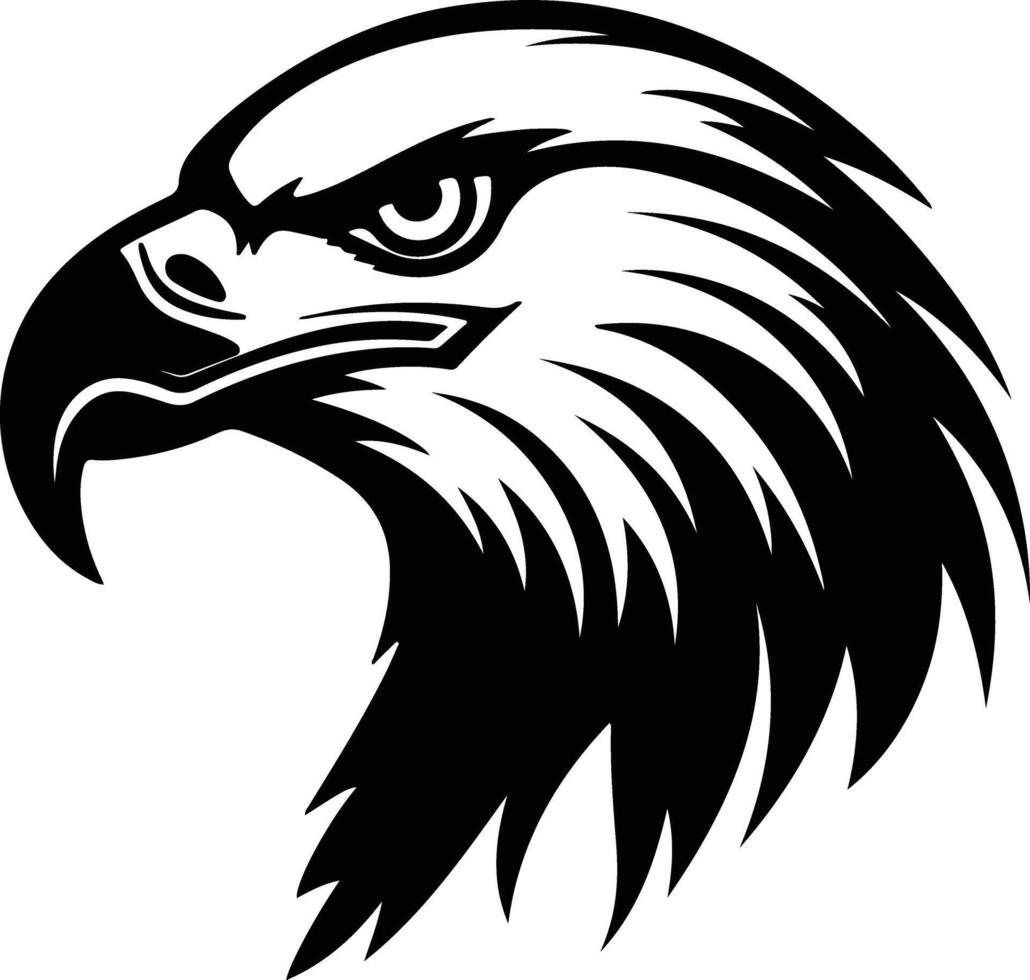 radiant Black silhouette of eagle head vector