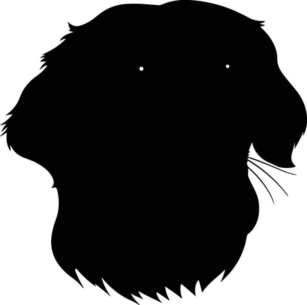 winsome Black silhouette of golden retriever head vector