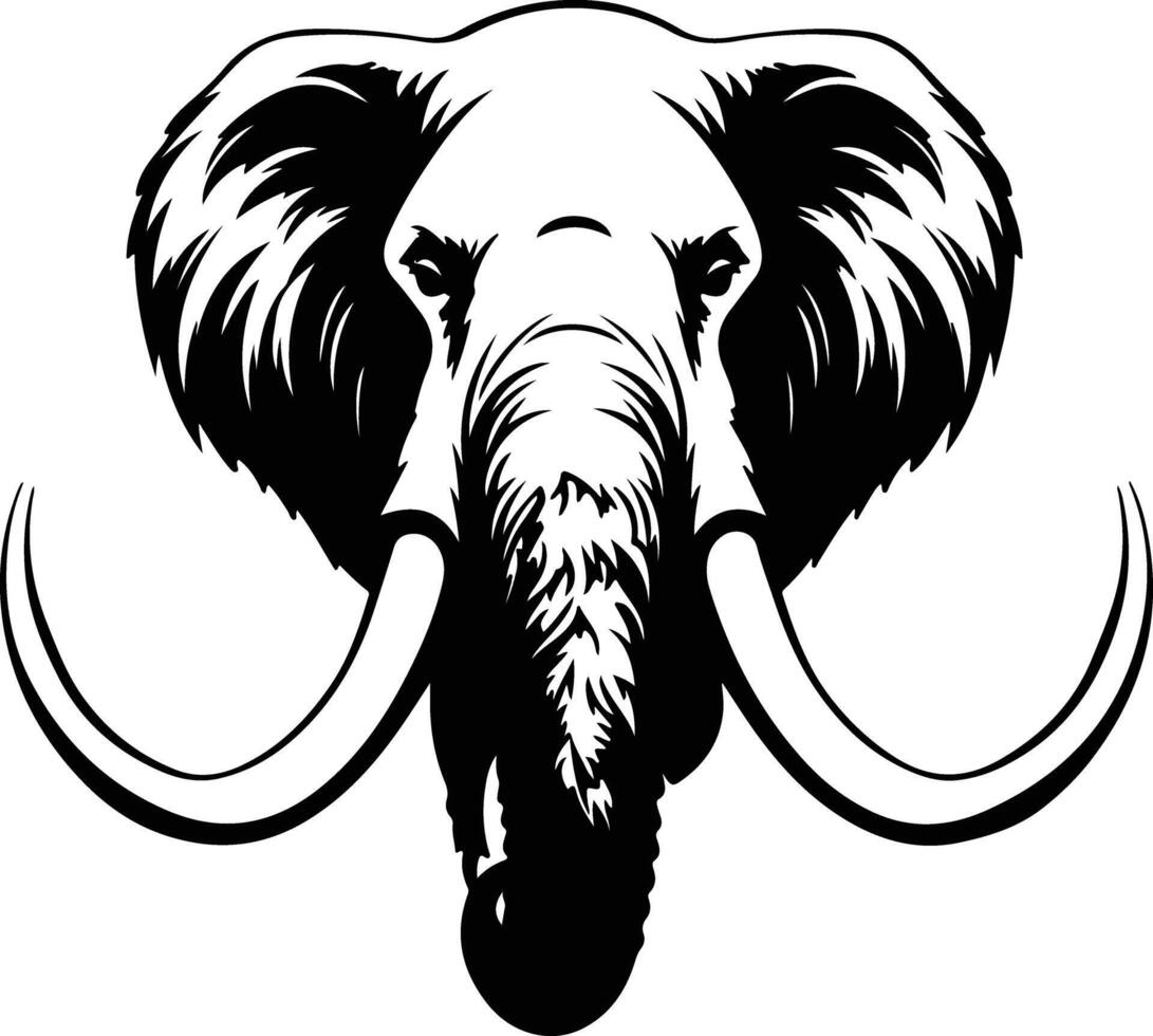precious Black silhouette of mammoth head vector