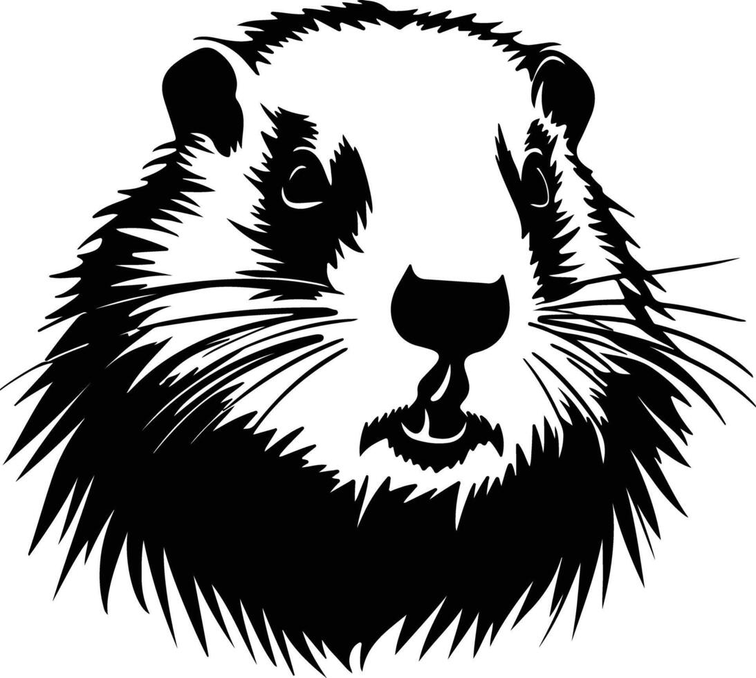 charming Black silhouette of marmot head vector