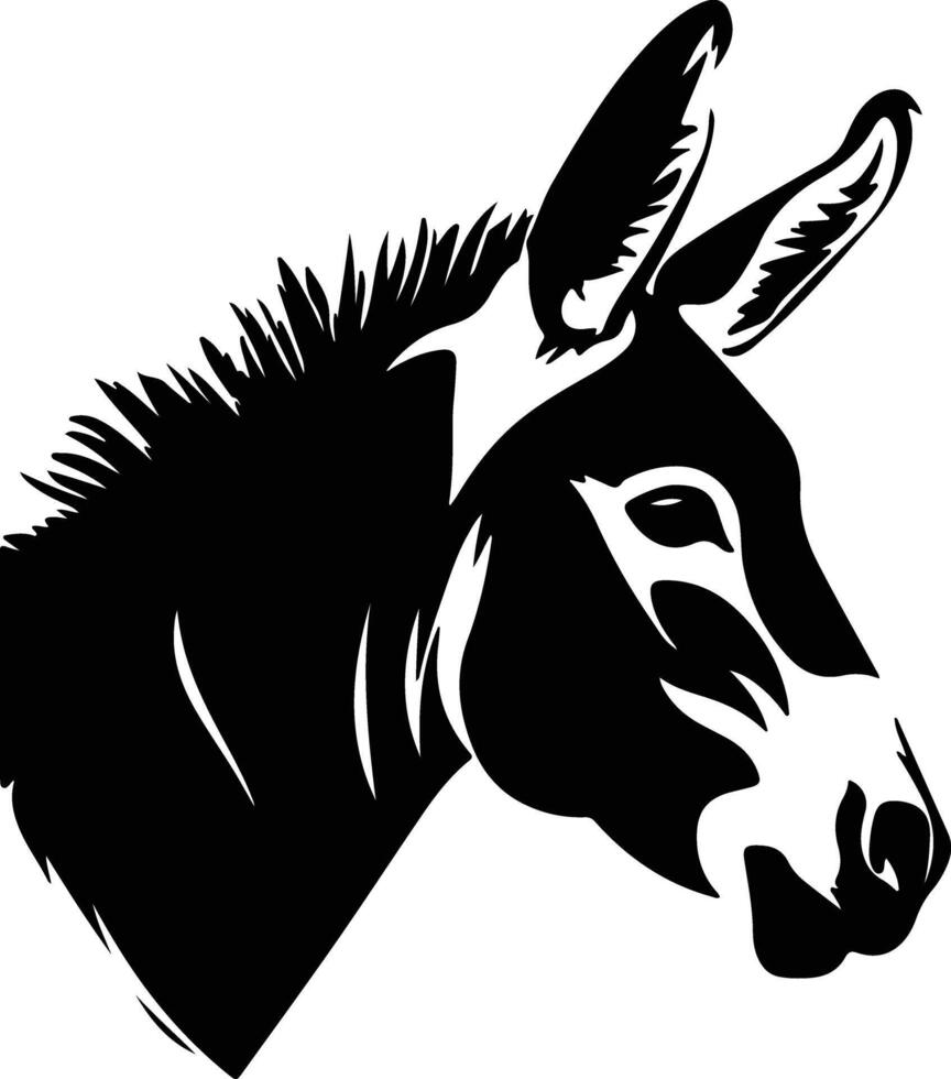 Black silhouette of donkey head vector