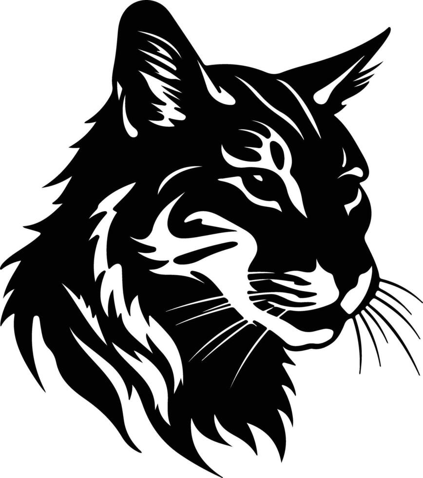 sweet Black silhouette of wild cat head vector