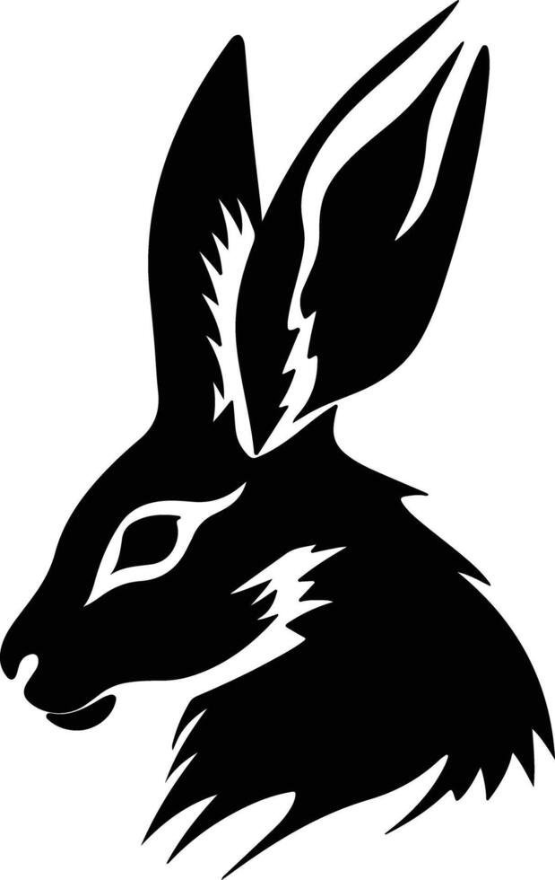 endearing Black silhouette of hare head vector