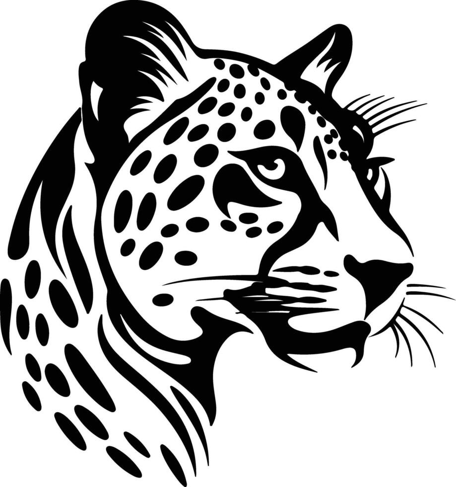 precious Black silhouette of cheetah head vector