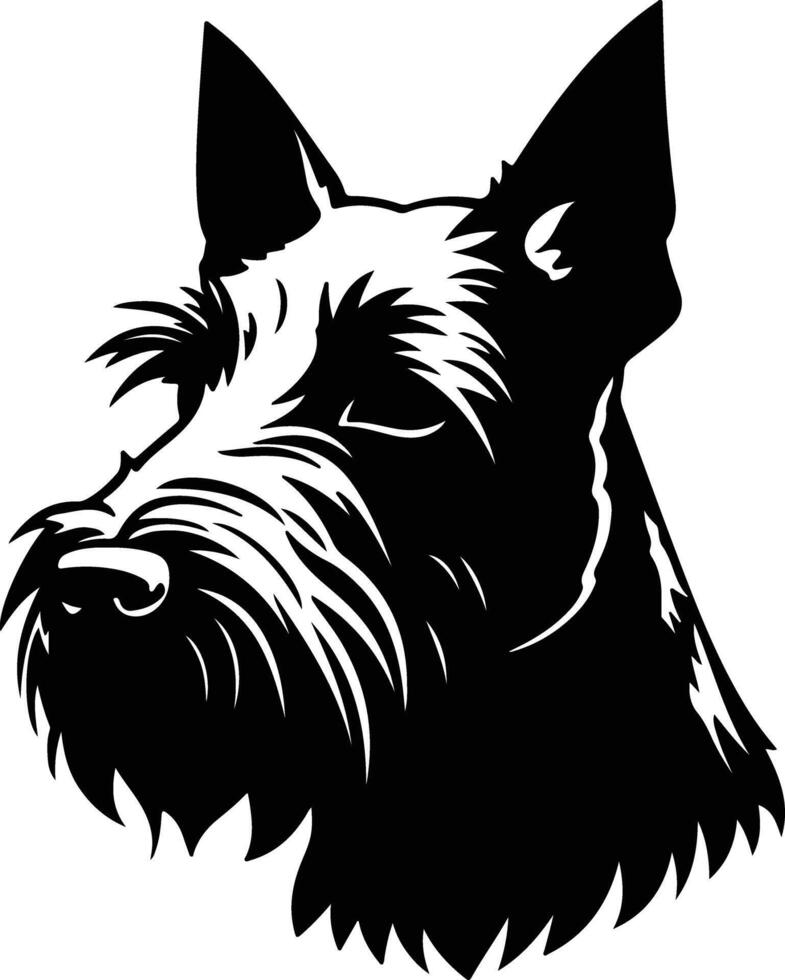 precious Black silhouette of Scottish terrier head vector