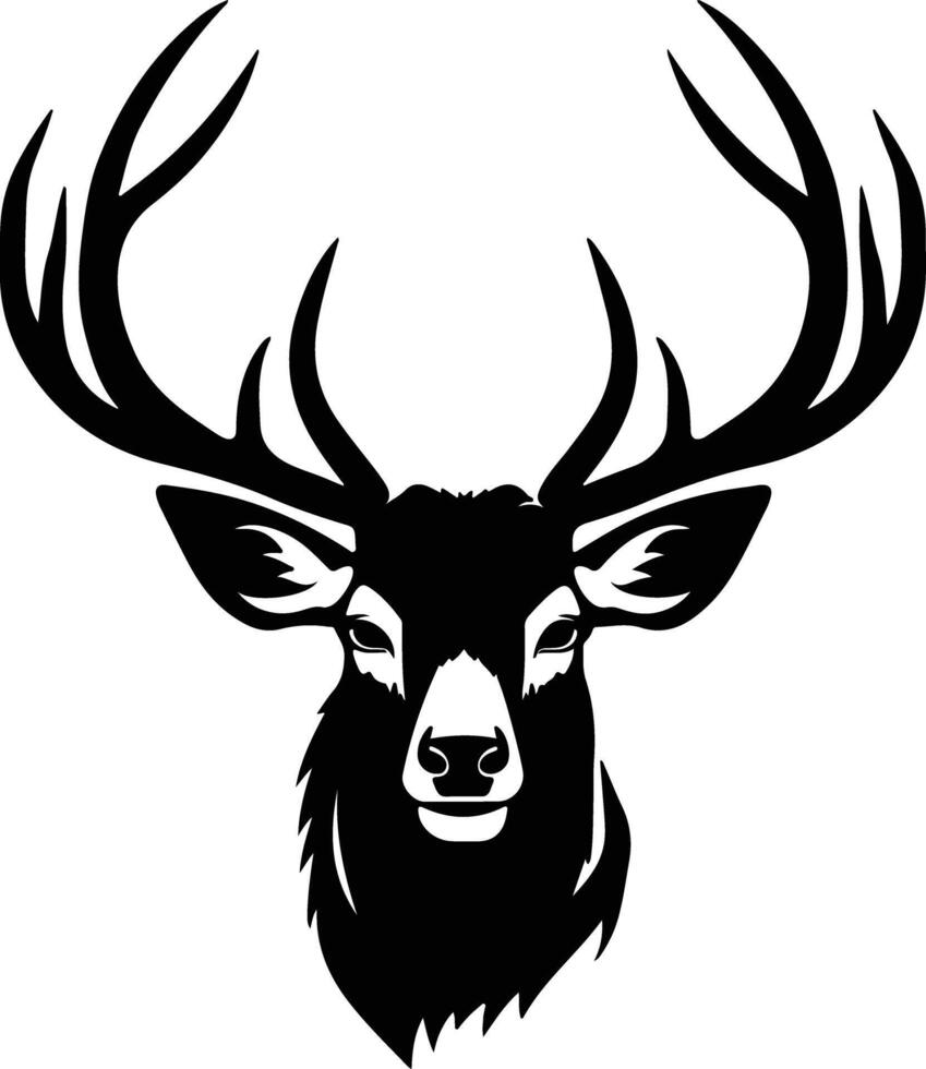 winsome Black silhouette of caribou head vector