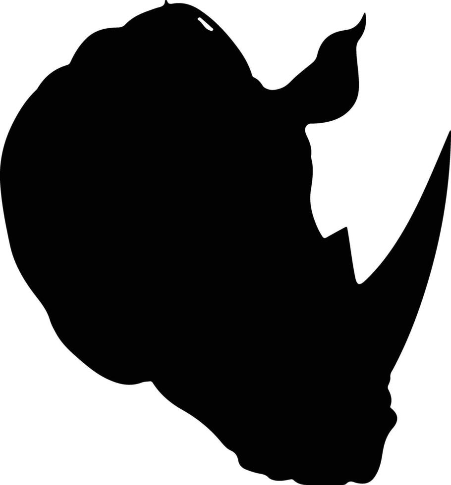 radiant Black silhouette of rhinoceros head vector