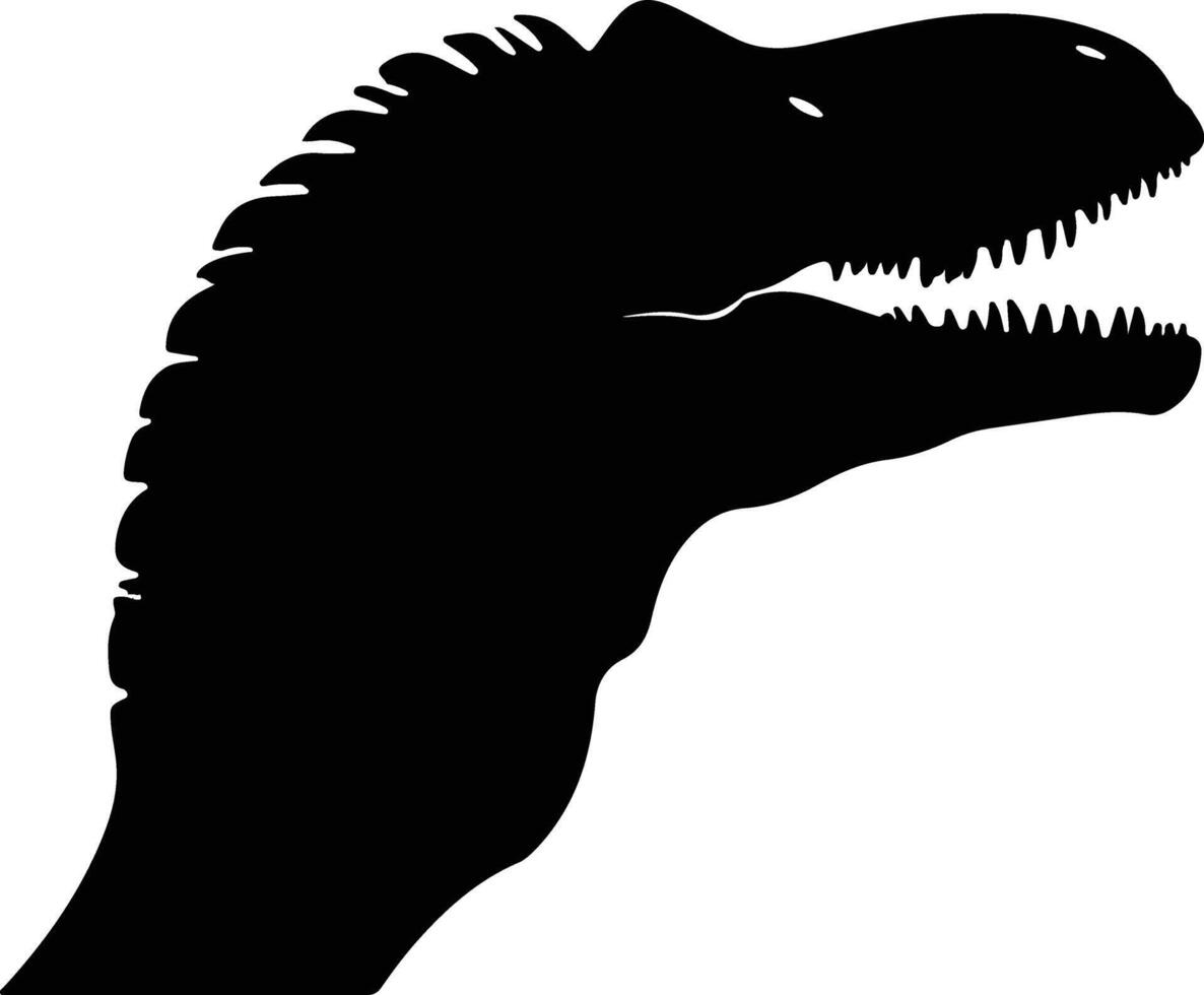 lovely Black silhouette of Quaesitosaurus head vector