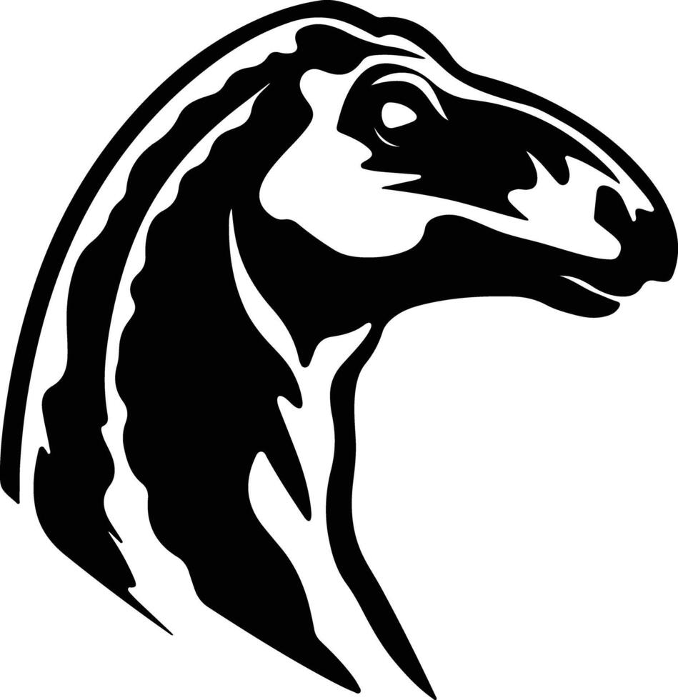 heavenly Black silhouette of Edmontosaurus head vector
