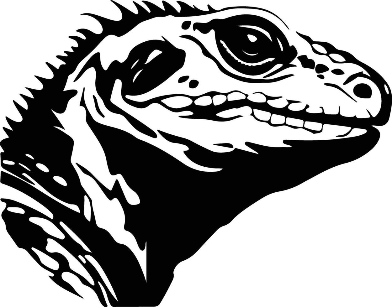 adorable Black silhouette of reptile head vector