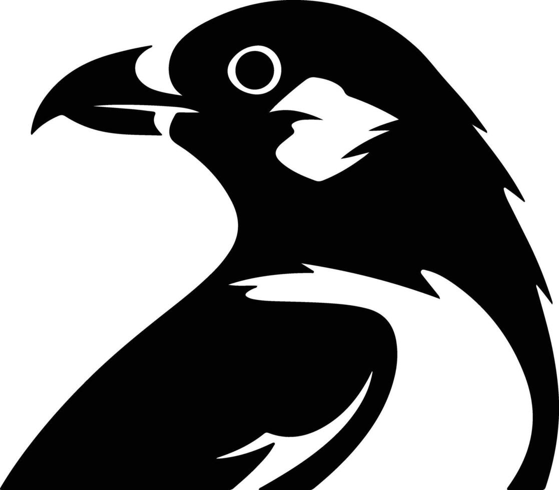 enchanting Black silhouette of petrel head vector