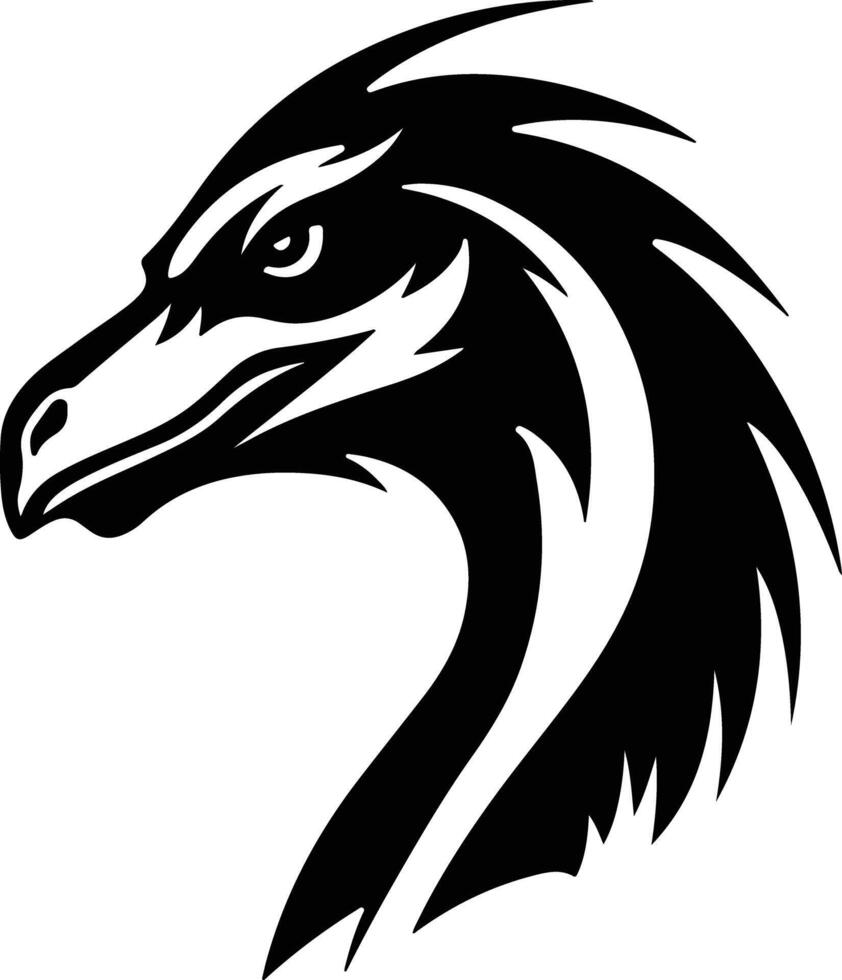 enchanting Black silhouette of Ornitholestes head vector