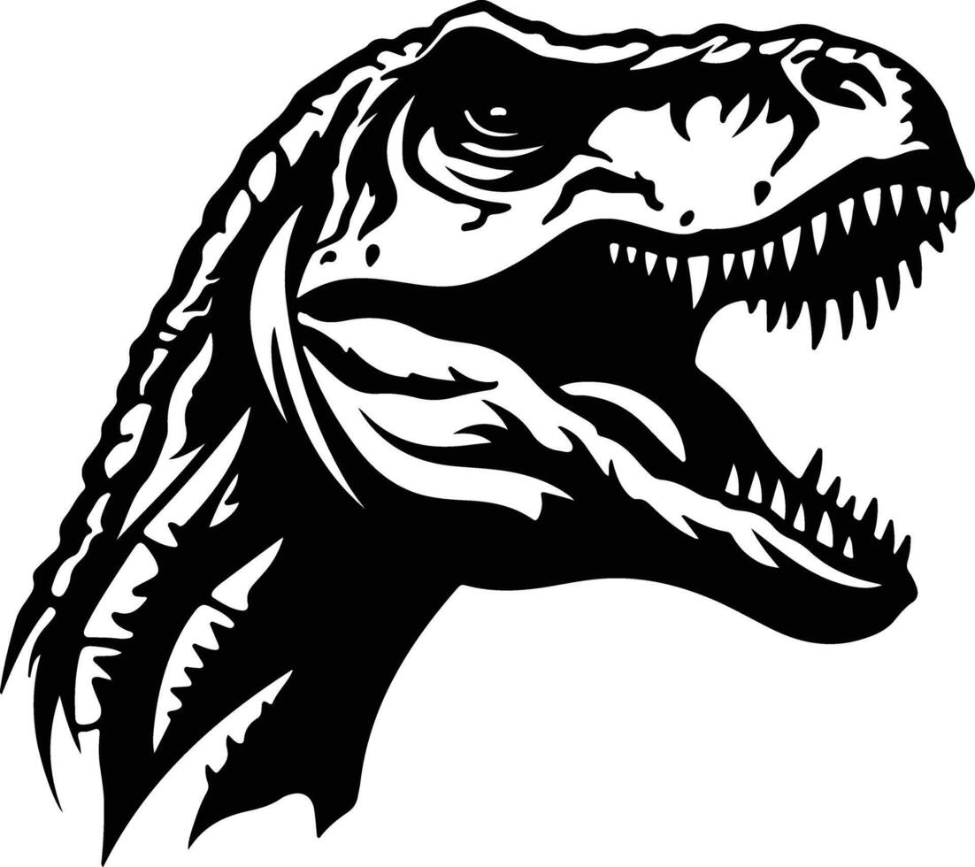 winsome Black silhouette of Xiaosaurus head vector