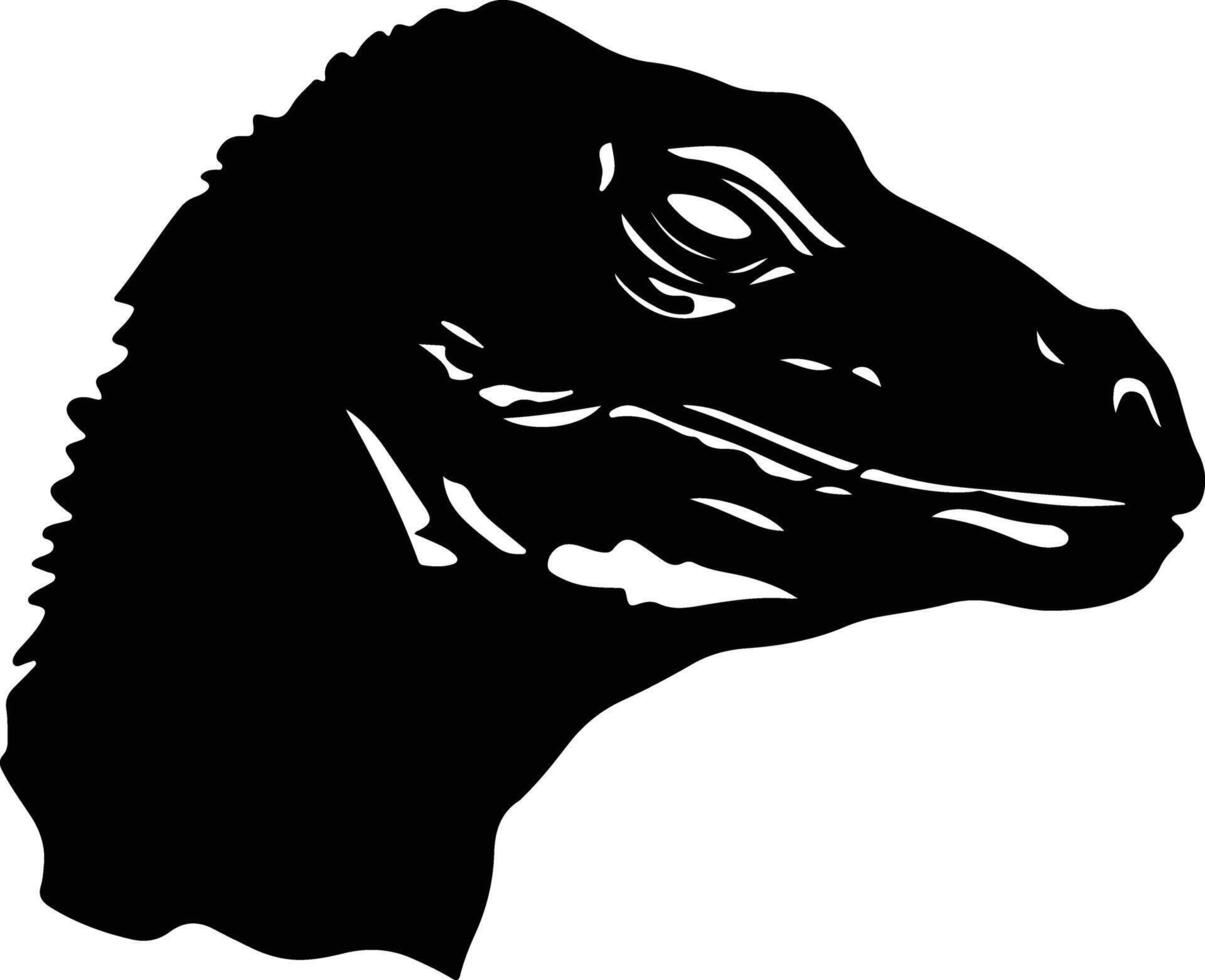 Black silhouette of reptile head vector