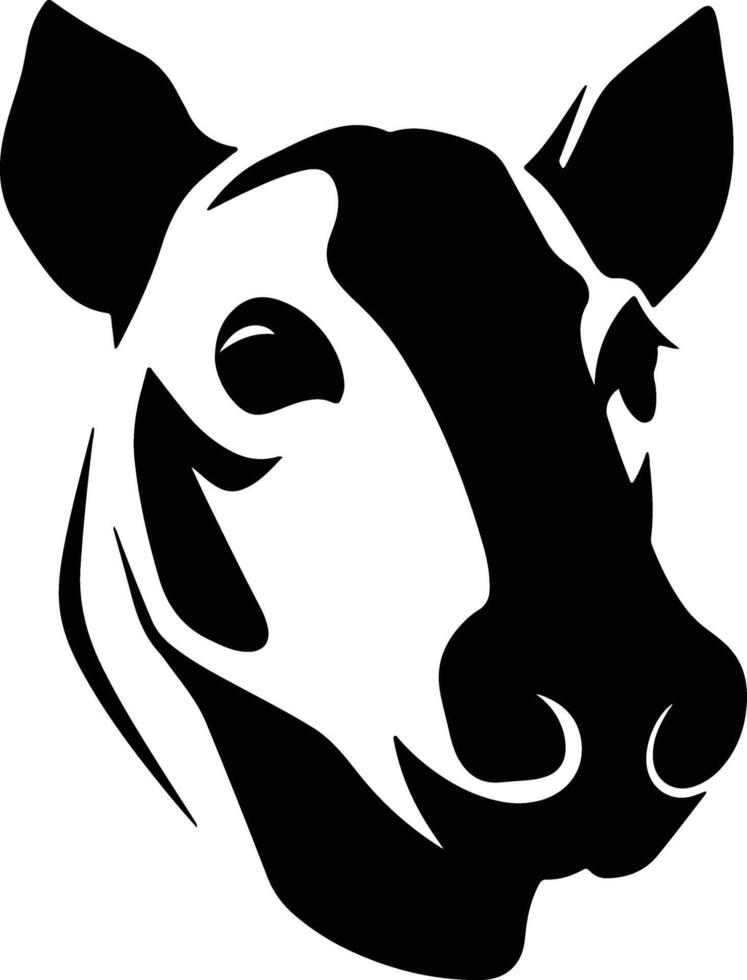 Black silhouette of tapir head vector