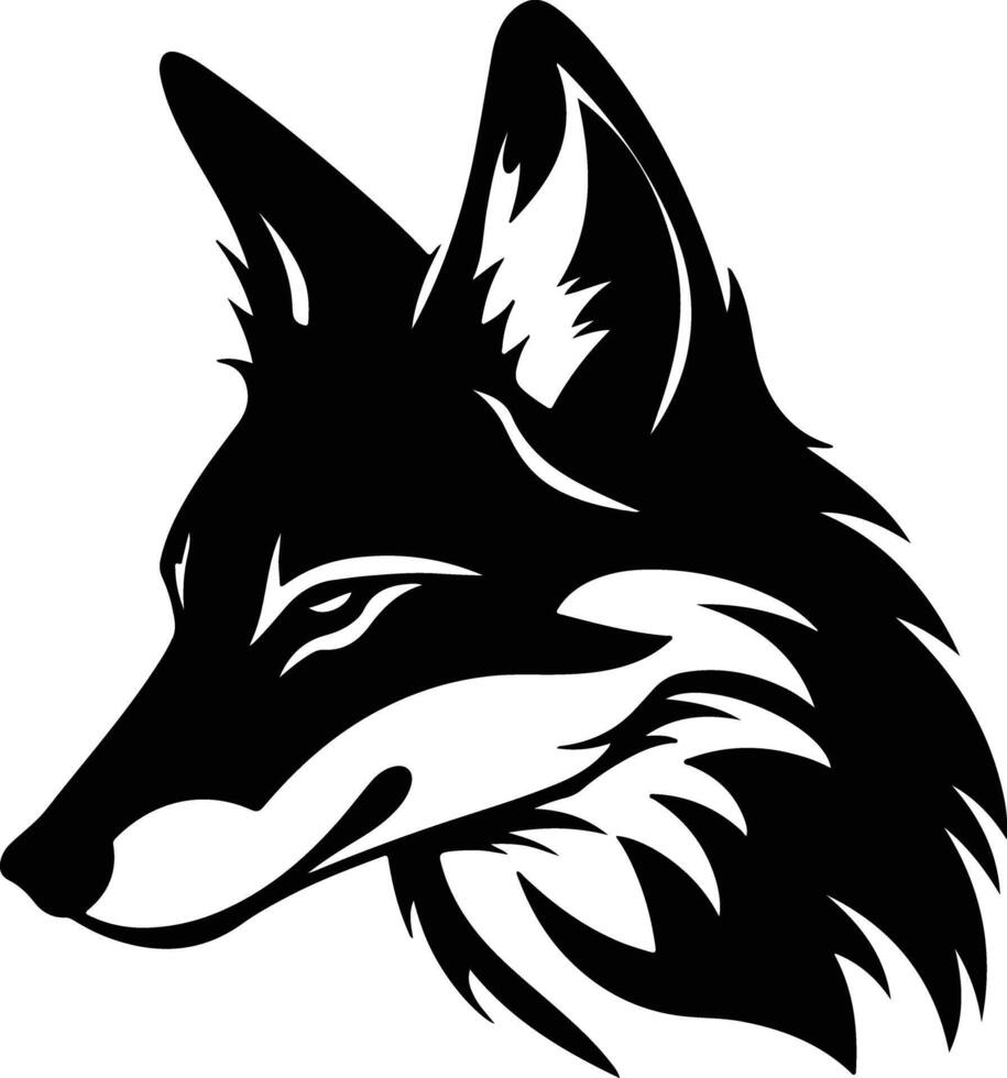 heavenly Black silhouette of coyote head vector
