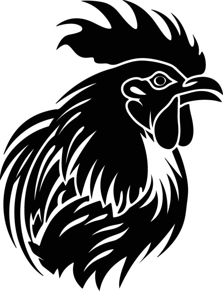 adorable Black silhouette of leghorn head vector
