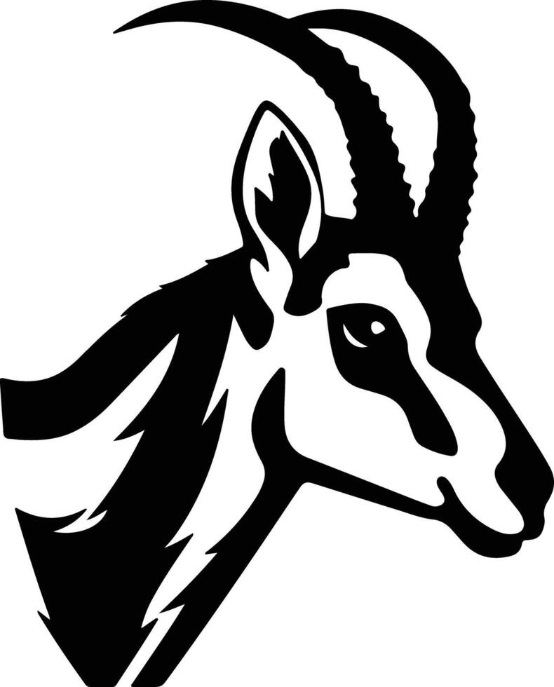 radiant Black silhouette of pronghorn head vector