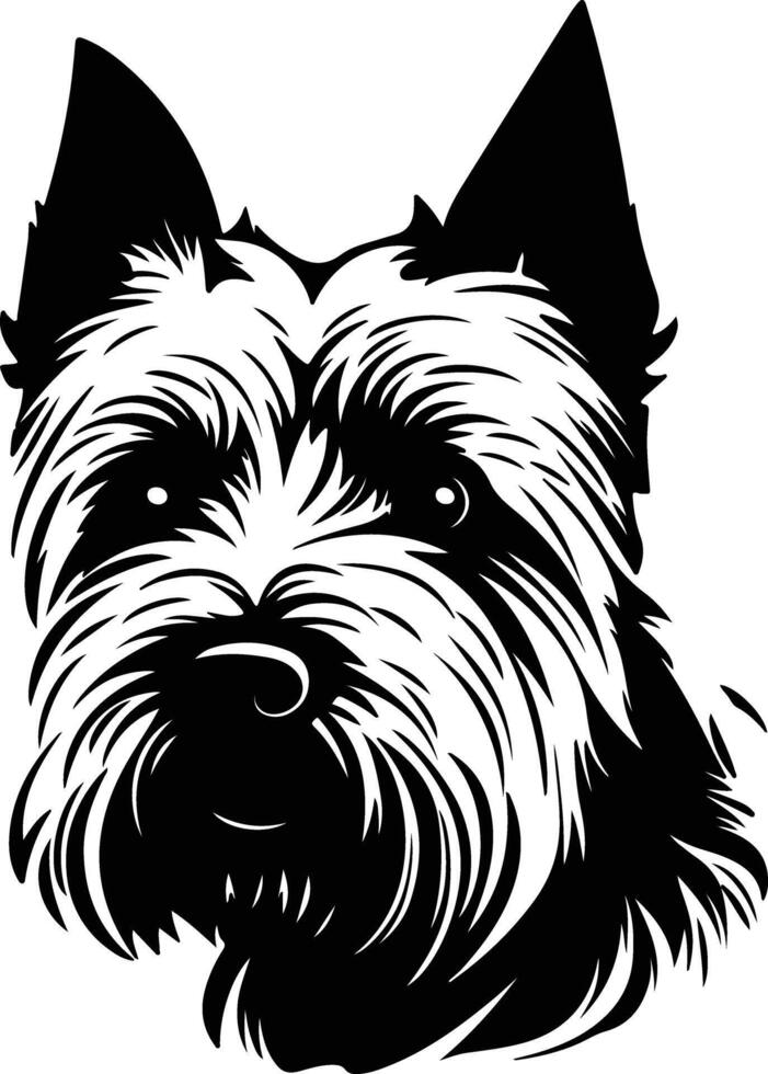 winsome Black silhouette of west highland white terrier head vector