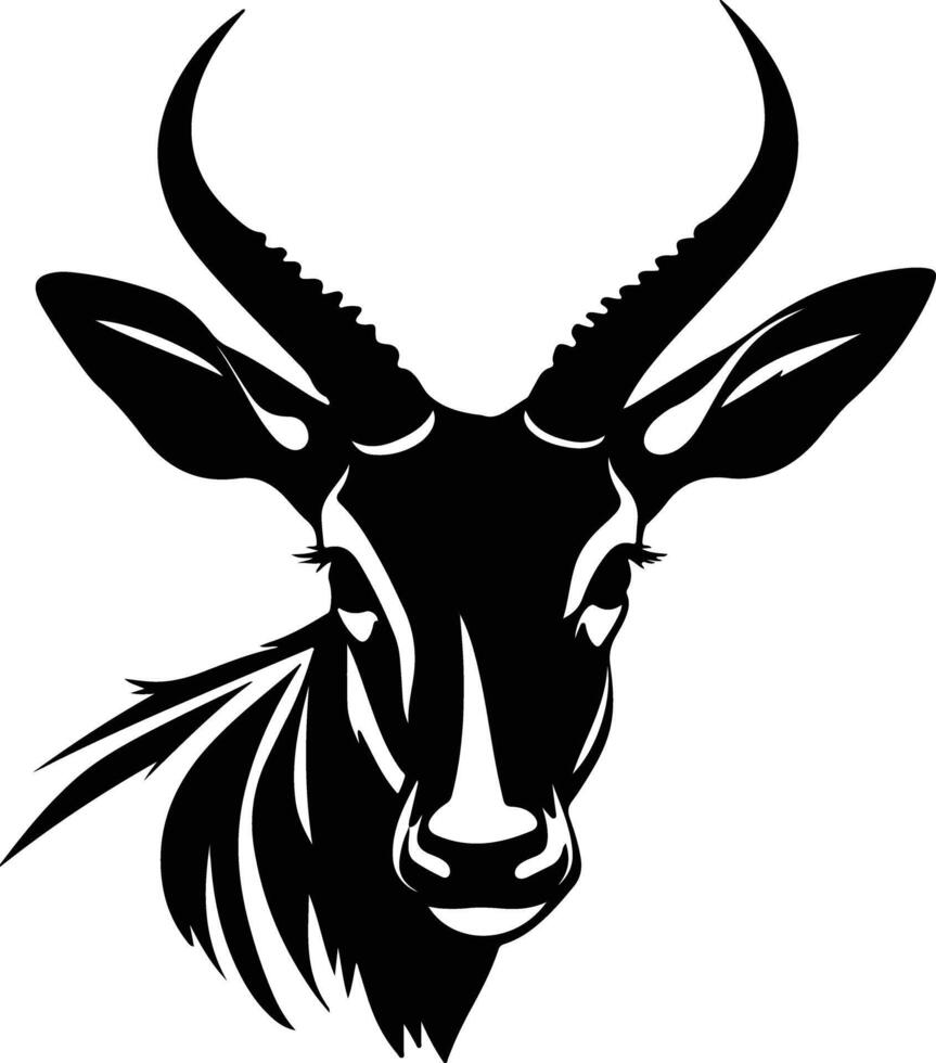 enchanting Black silhouette of eland head vector