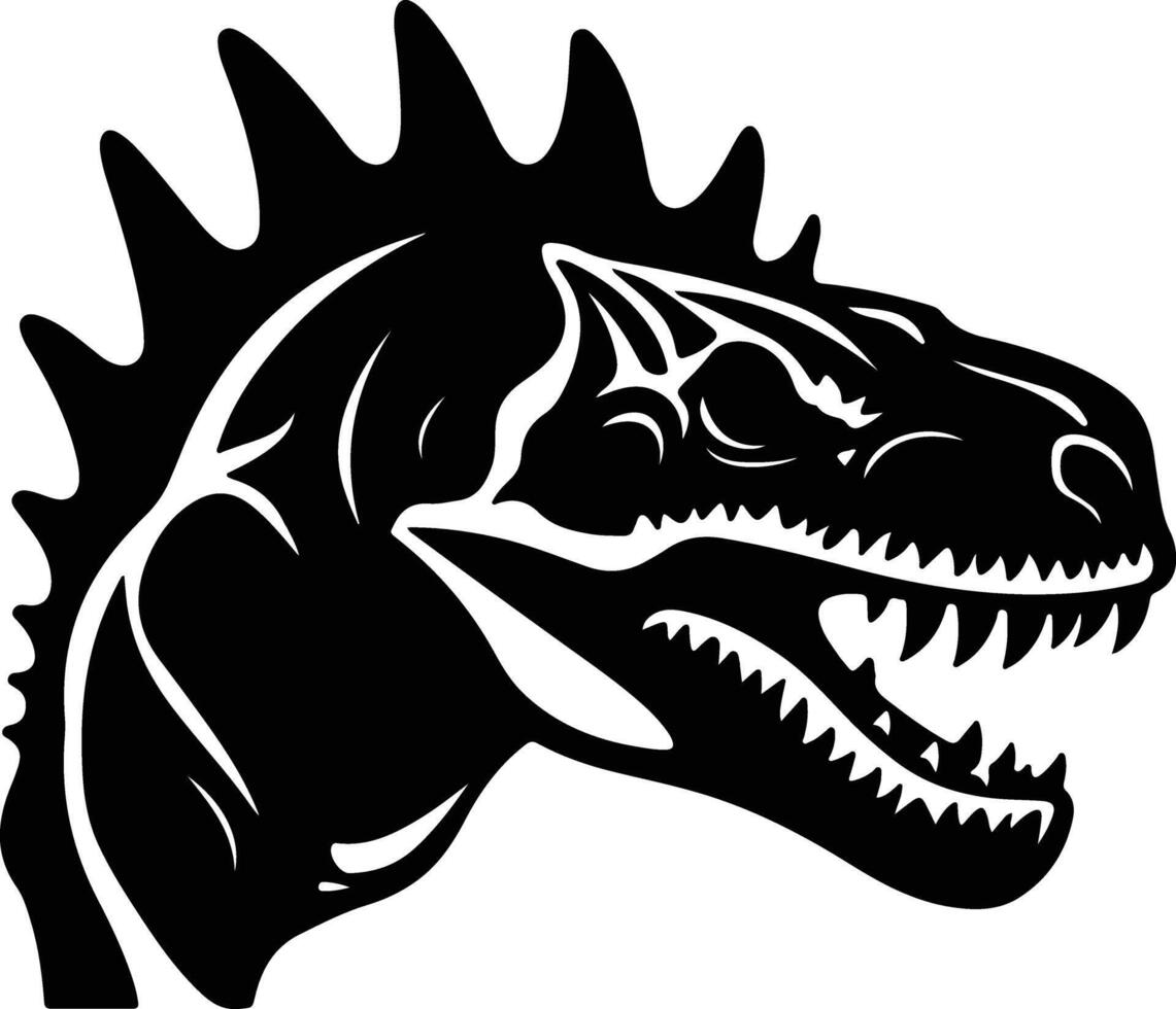 enchanting Black silhouette of Trachodon head vector