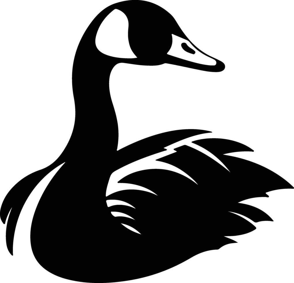 sweet Black silhouette of Canada goose head vector