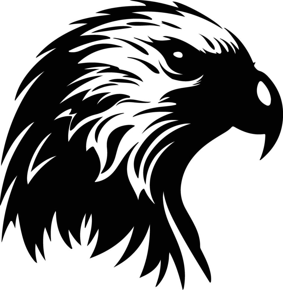 endearing Black silhouette of golden eagle head vector