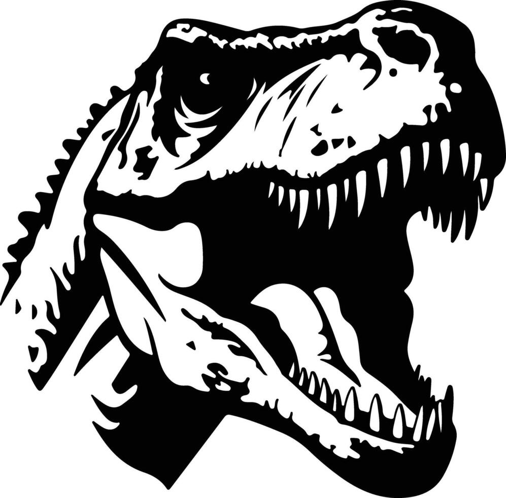 graceful Black silhouette of Tyrannosaurus rex head vector