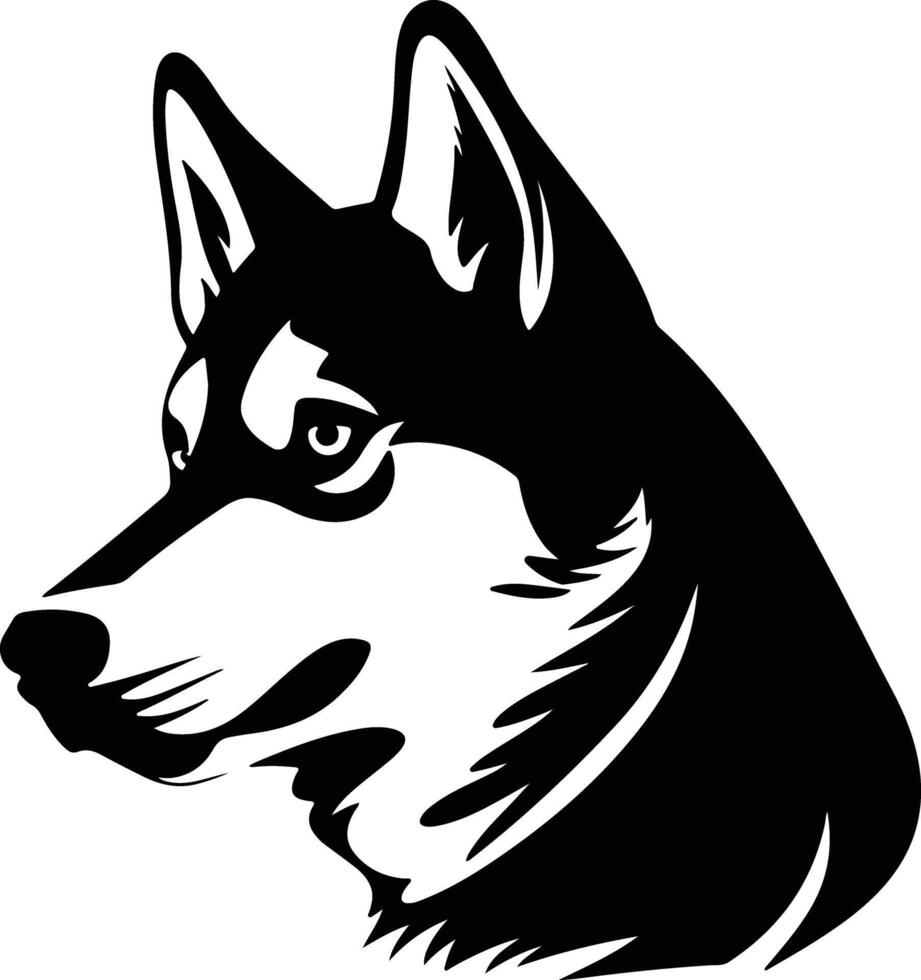 angelic Black silhouette of husky head vector