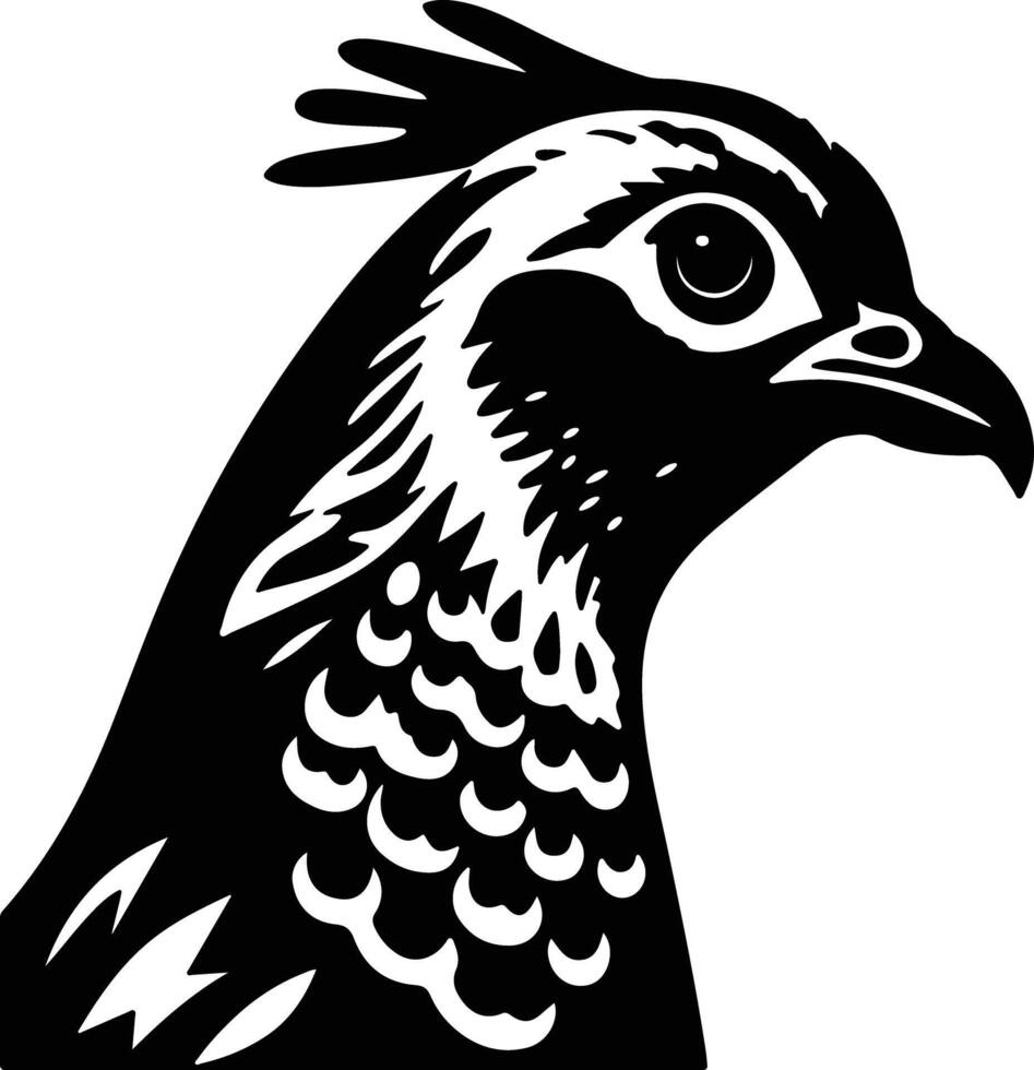 heavenly Black silhouette of grouse head vector