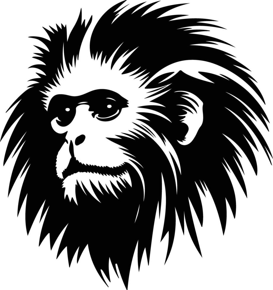 heavenly Black silhouette of marmoset head vector
