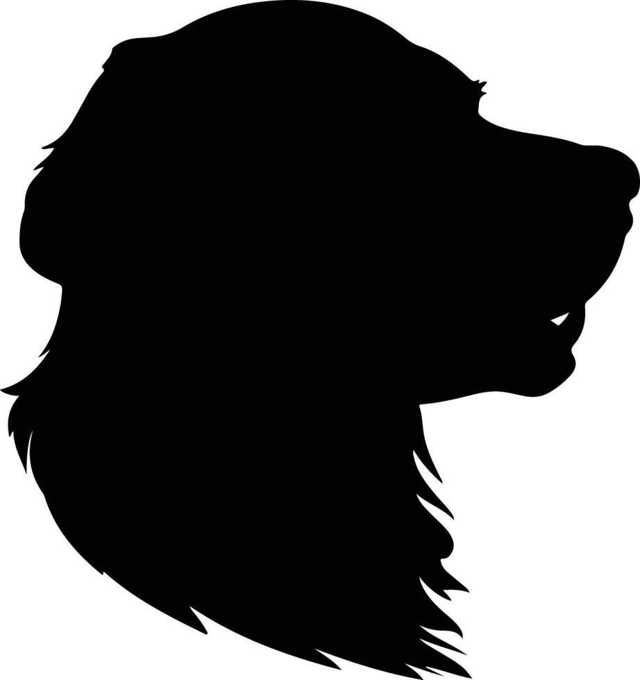 Black silhouette of golden retriever head vector