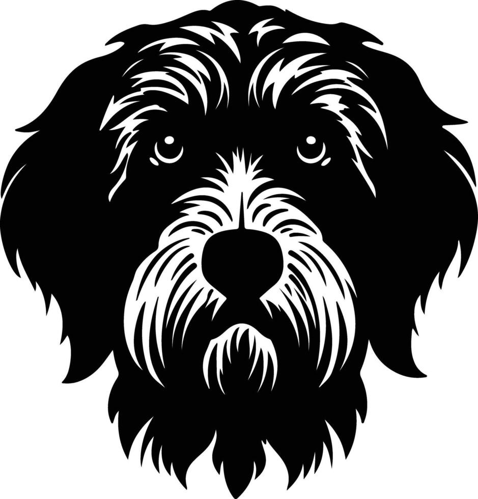 enchanting Black silhouette of Portuguese water dog head vector
