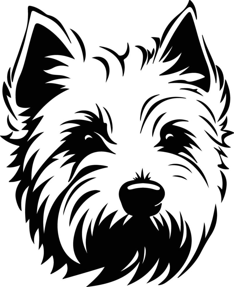 radiant Black silhouette of west highland white terrier head vector
