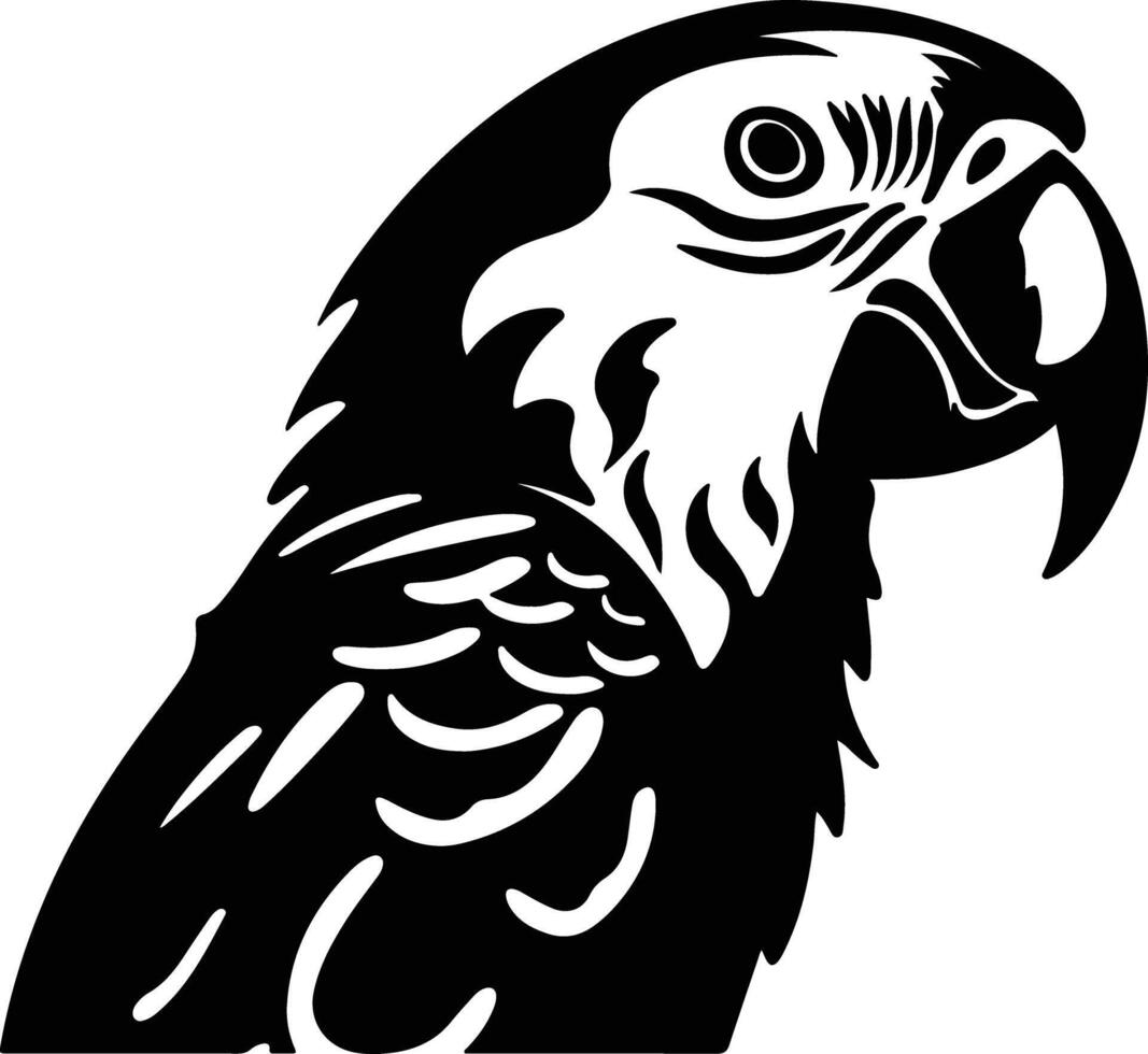 angelic Black silhouette of parrot head vector