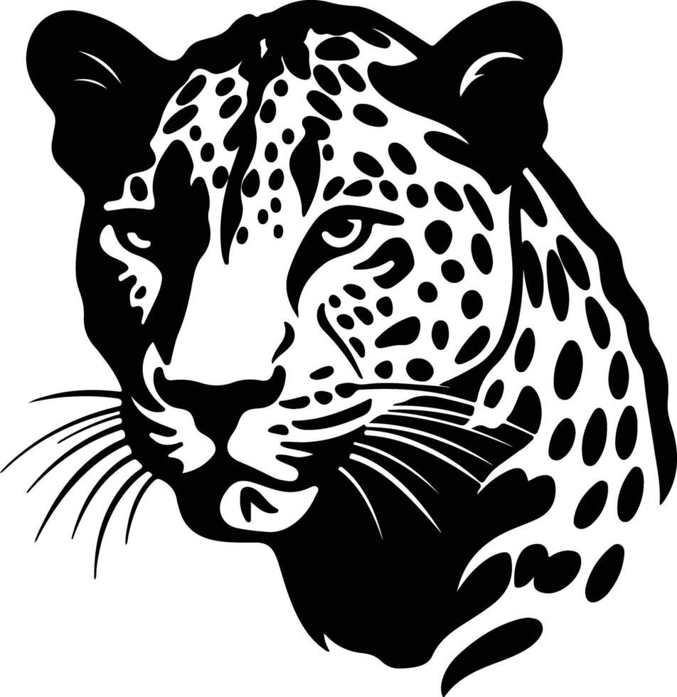 lovely Black silhouette of leopard head vector