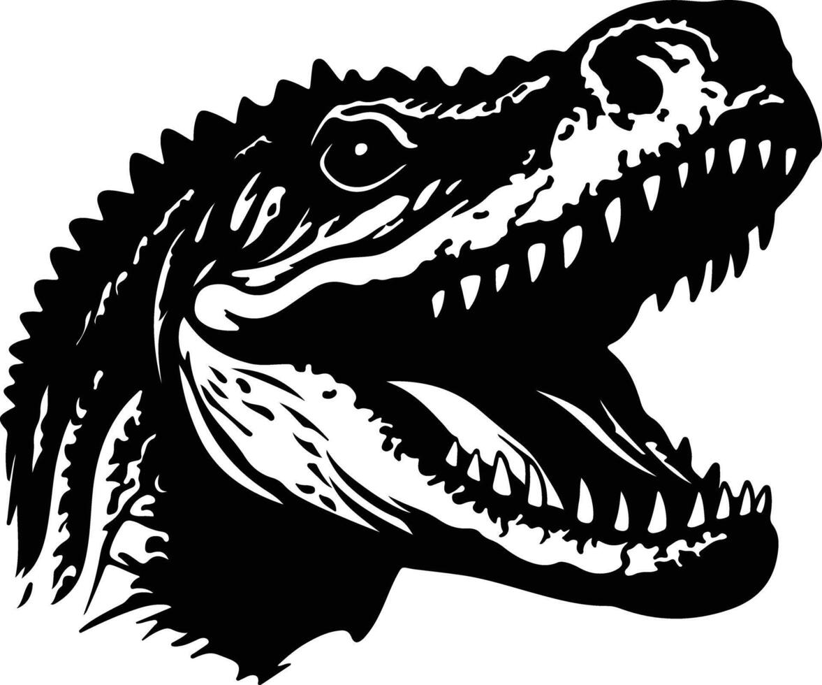 Black silhouette of Desmatosuchus head vector