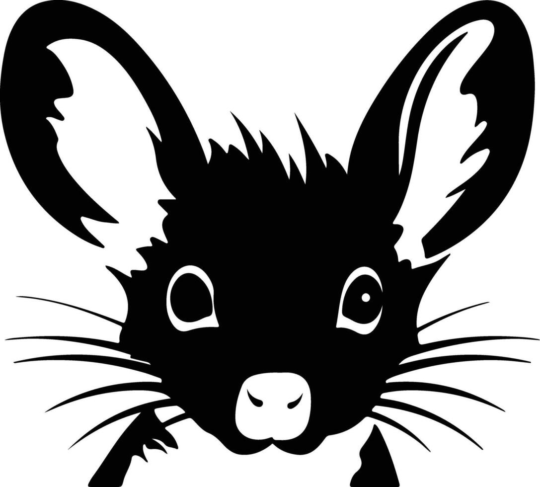 winsome Black silhouette of kangaroo rat head vector