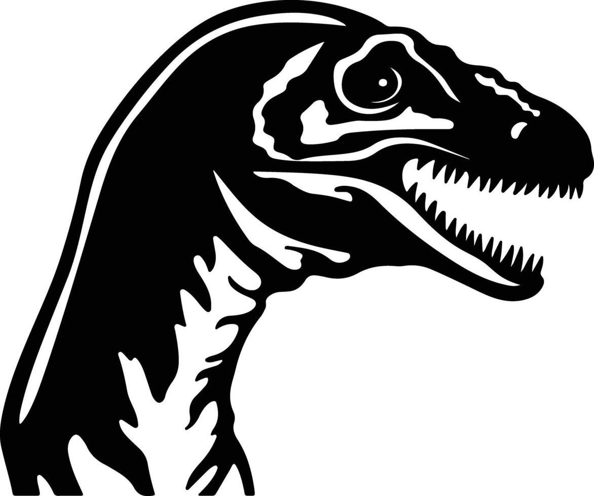 cuddly Black silhouette of Edmontosaurus head vector