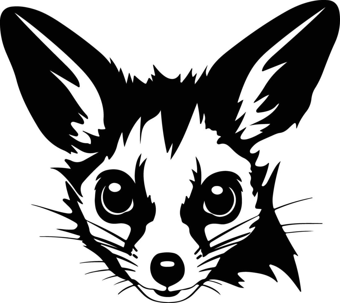 graceful Black silhouette of sugar glider head vector