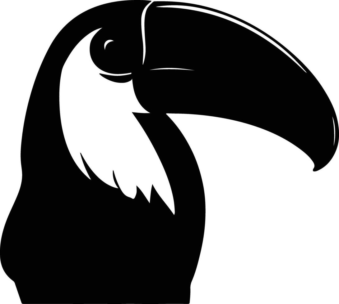 adorable Black silhouette of keel-billed toucan head vector