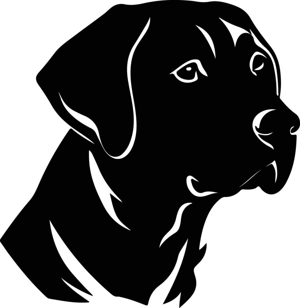 Black silhouette of Labrador retriever head vector