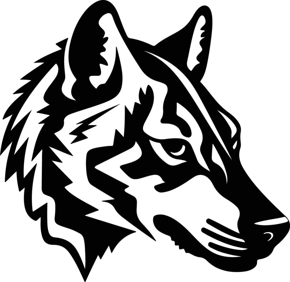 graceful Black silhouette of Tasmanian tiger head vector