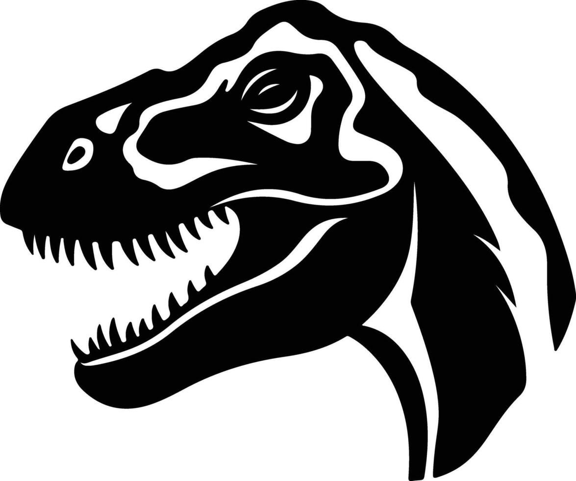 heartwarming Black silhouette of Edmontosaurus head vector