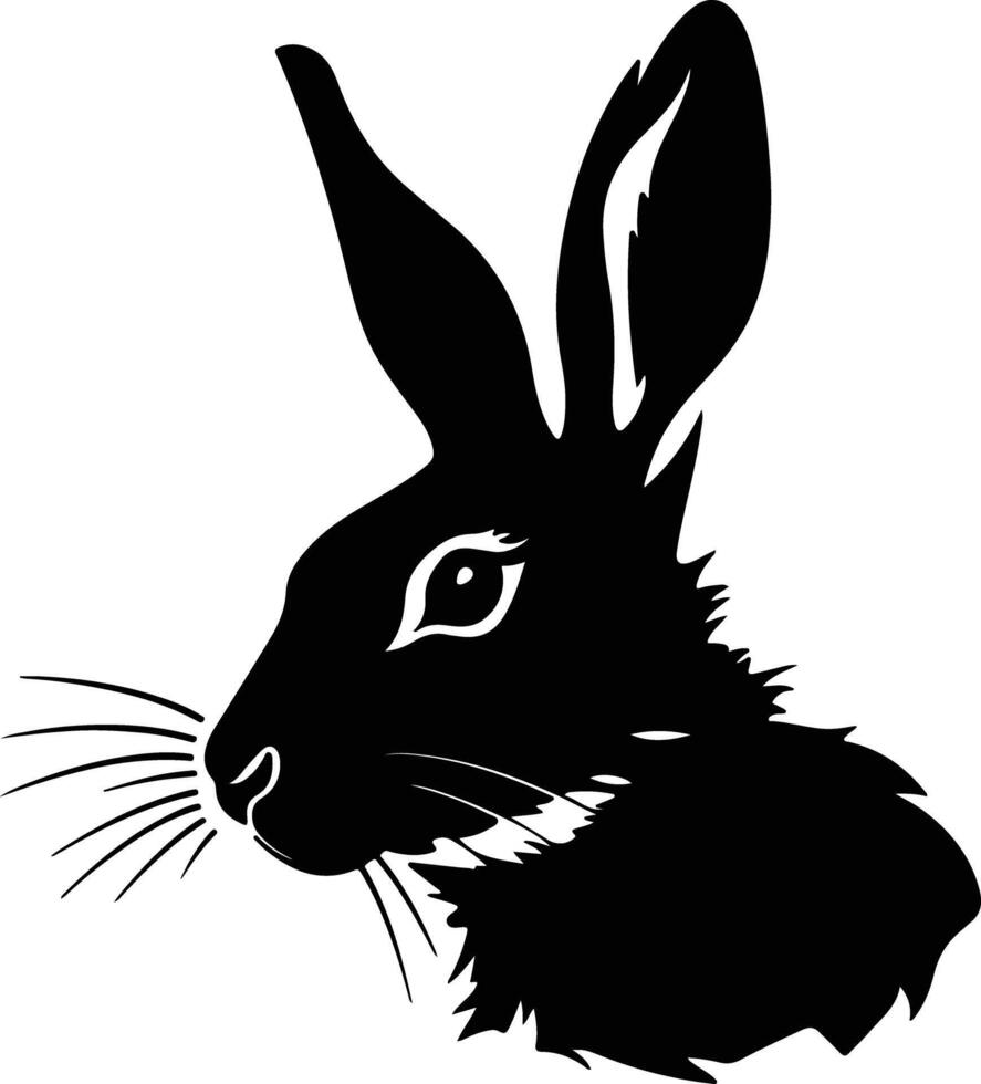 enchanting Black silhouette of lagomorph head vector