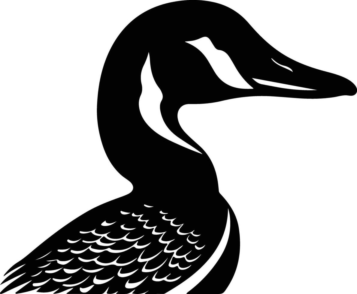 sweet Black silhouette of loon head vector