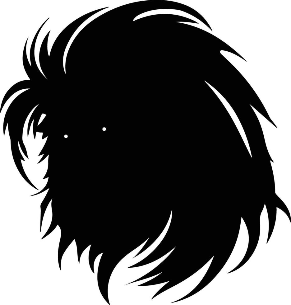 captivating Black silhouette of golden lion tamarin head vector