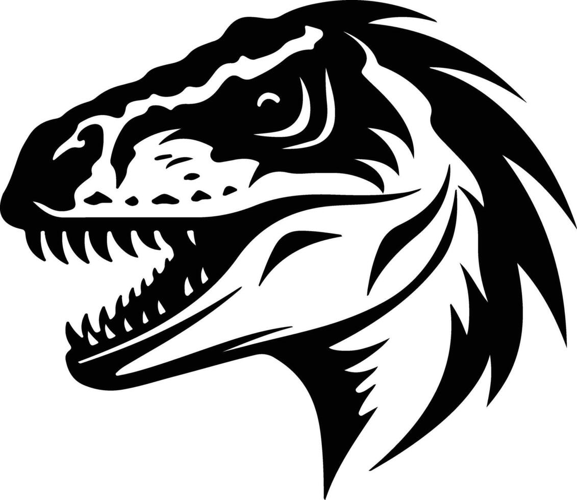 enchanting Black silhouette of Velociraptor head vector