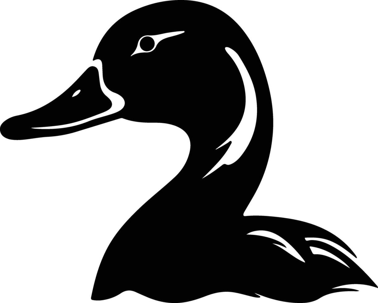 Black silhouette of duck head vector