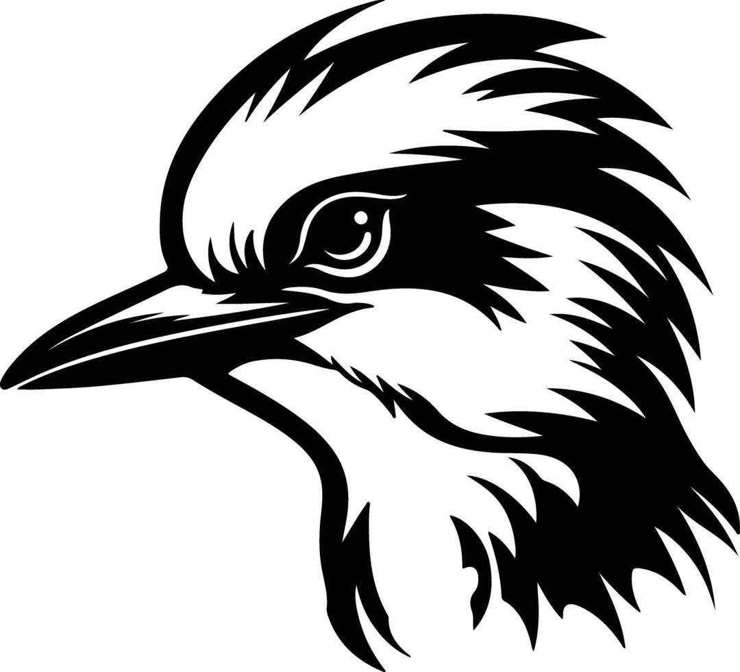 Black silhouette of kookaburra head vector